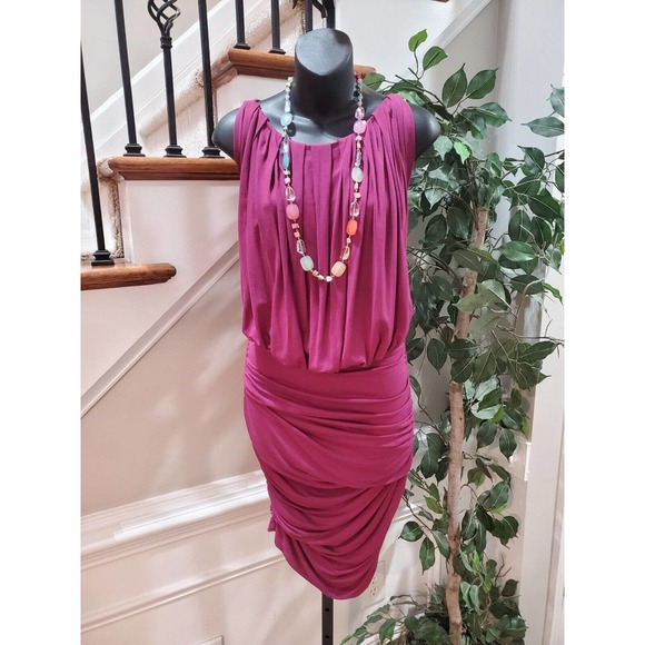 M.S.S.P Women's Purple Viscose Round Neck Sleeveless Knee Length Dress Medium - Picture 11 of 11